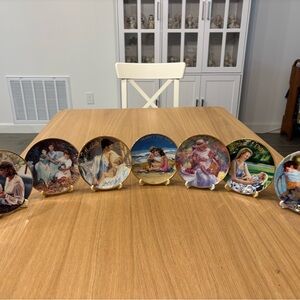 7 Avon Mother’s Day Collector Plates - Gold and Pastel Scenes
